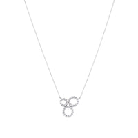 Colgante de oro blanco con tres círculos de pavé de diamantes