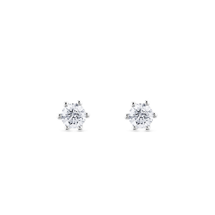 Pendientes de diamantes en oro blanco con 6 garras de 0,82 quilates