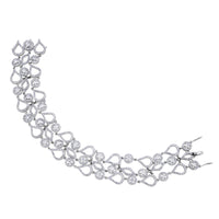 Pulsera ancha Art Decó de oro blanco con diamantes