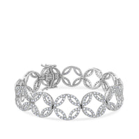 Pulsera de oro blanco con círculos de pavé de diamantes