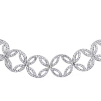 Pulsera de oro blanco con círculos de pavé de diamantes