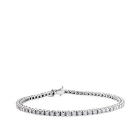 Pulsera Riviere de oro blanco con diamantes en garra de 3,40 quilates