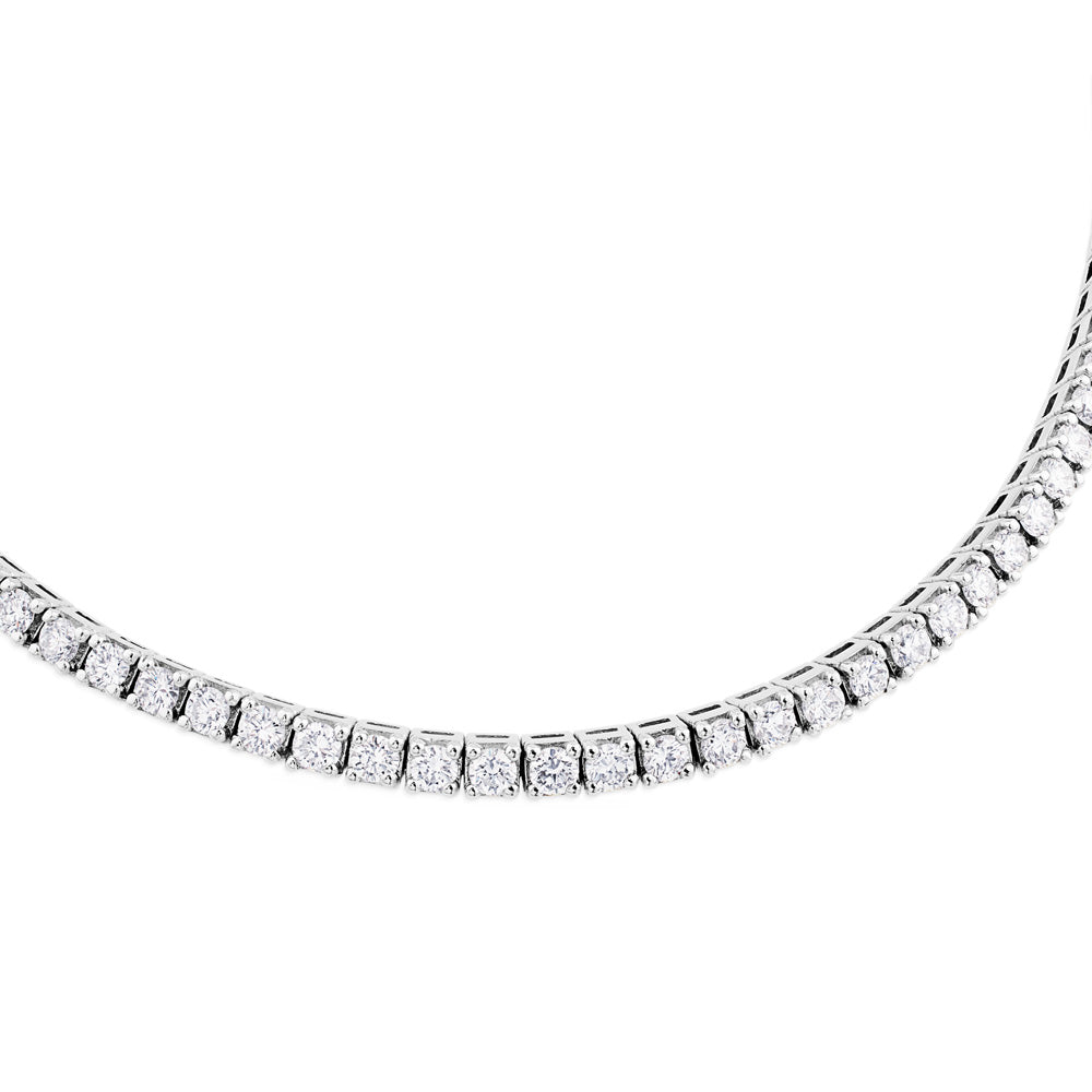 Pulsera Riviere de oro blanco con diamantes en garra de 3,40 quilates