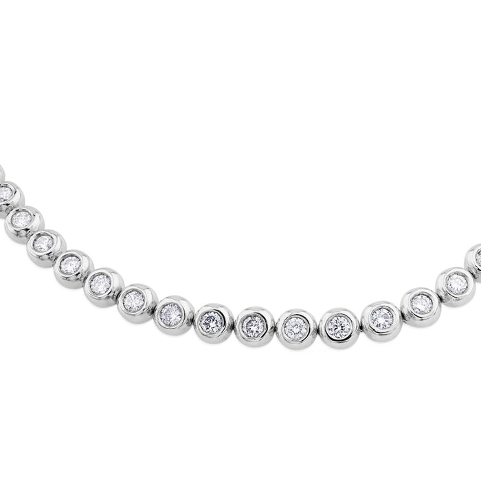 Pulsera Riviere de oro blanco con diamantes en chatón de 2,32 quilates