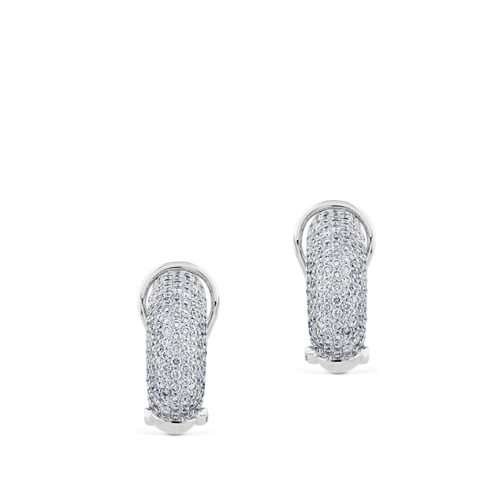 Semiaros de oro blanco con pavé de diamantes