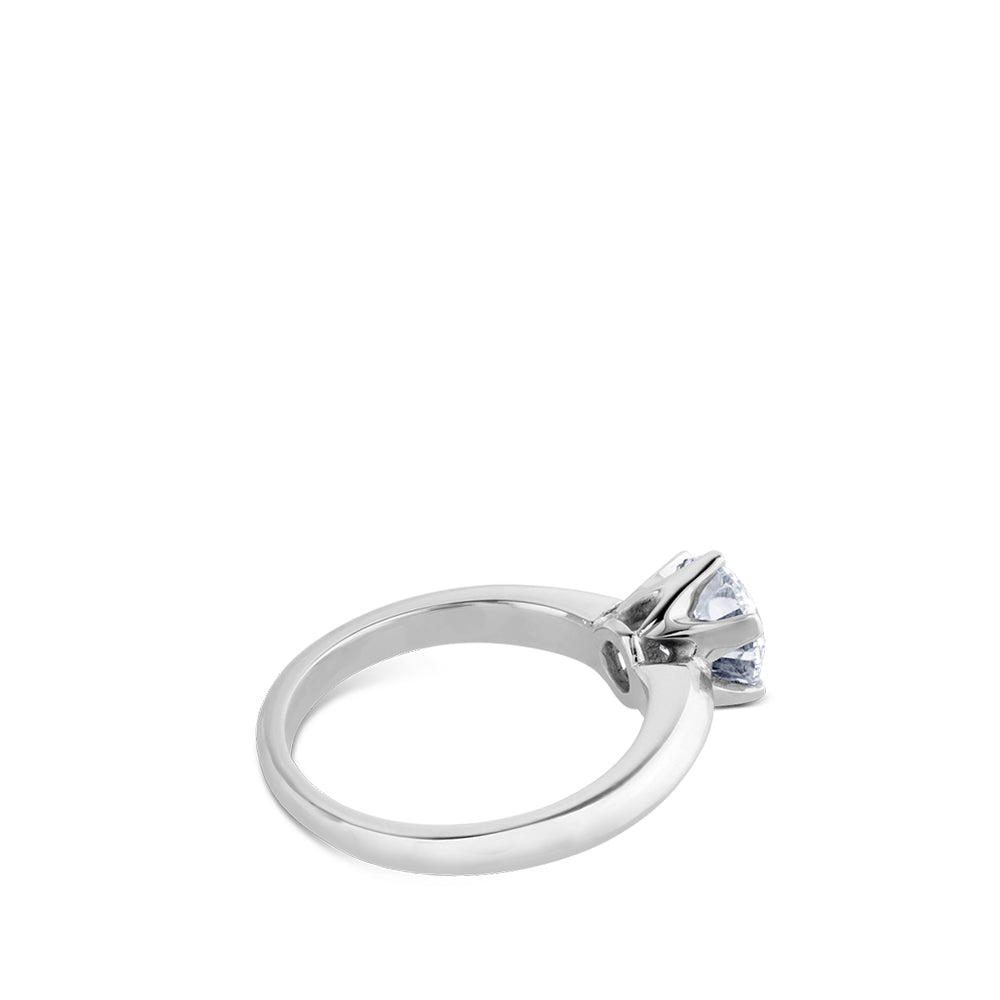 Solitario de oro blanco 1,5 quilates engastado en 6 garras
