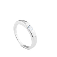 Solitario de oro blanco 0,22 quilates con diamante embutido en la montura