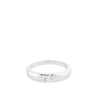 Solitario de oro blanco 0,22 quilates con diamante embutido en la montura