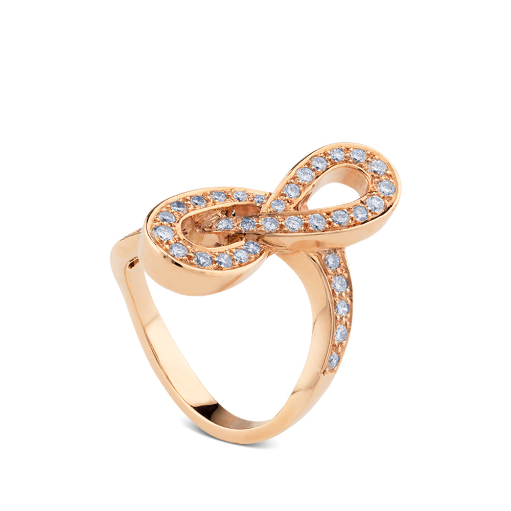 Sortija Infinito de oro rosa con diamantes
