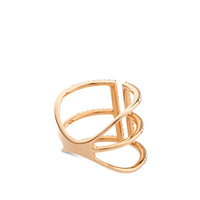 Sortija GeometriCh  de oro rosa con hileras de diamantes