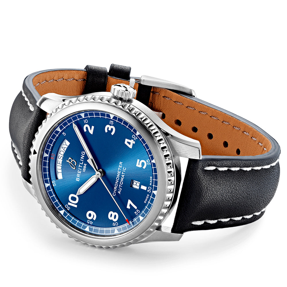 reloj_hombre_Breitling_Aviator_8_Day_&_Date_41mm_vista_lateral_Chocron_Joyeros_A45330101C1X1