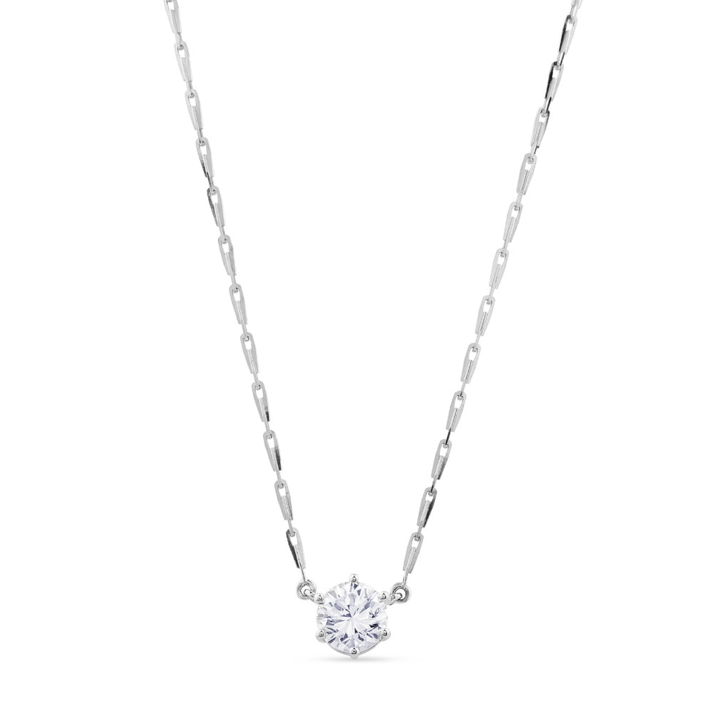 Colgante de oro blanco con diamante engastado en 4 garras de 1,04 quilates