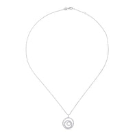 Colgante  GeometriCh de oro blanco con círculos de pavé de diamantes