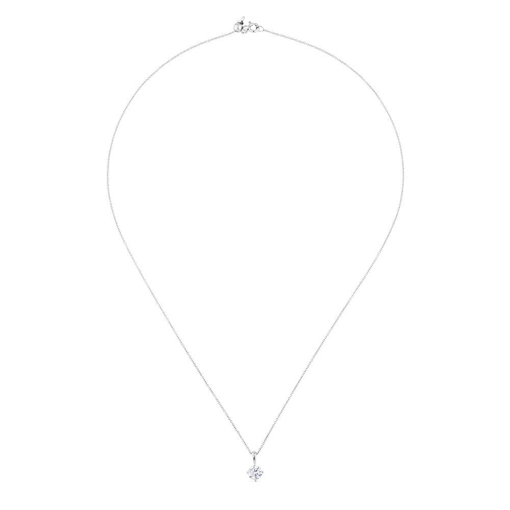 Colgante de oro blanco con diamante en 4 garras de 0,59 quilates