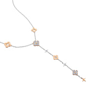 Colgante "Pensamiento" de oro blanco y oro rosa con diamantes