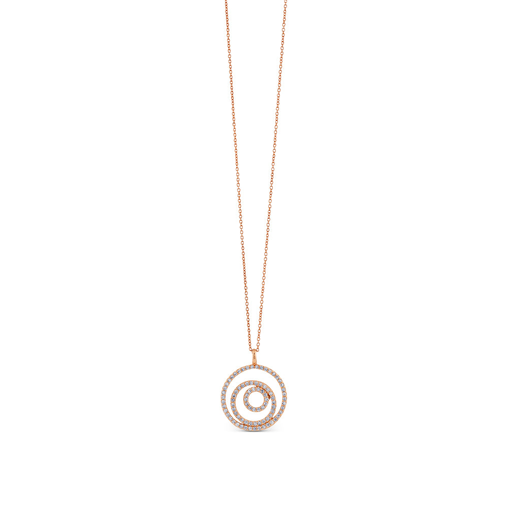 Colgante-oro-rosa-círculos-diamantes - Ref J4531CLB