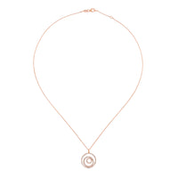 Colgante GeometriCh de oro rosa con círculos de pavé de diamantes