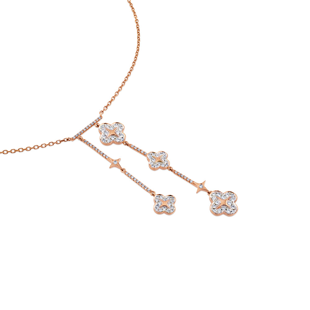 Colgante "Pensamiento" de oro rosa con diamantes