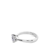 Solitario de oro blanco 1,03 quilates engastado en 4 garras dobles