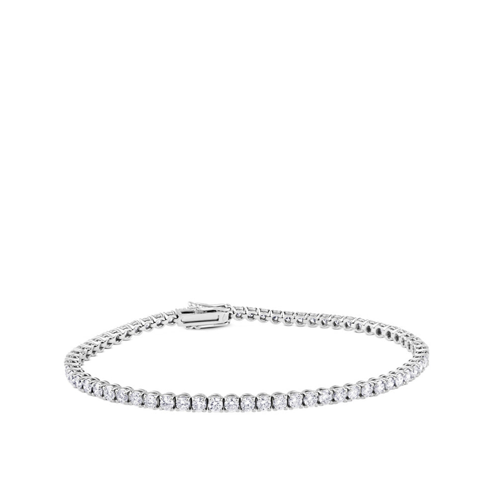 Pulsera Riviere de oro blanco con diamantes en garra de 4,02 quilates