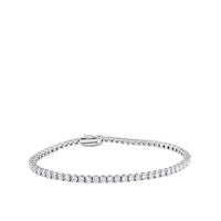 Pulsera Riviere de oro blanco con diamantes en garra de 4,02 quilates