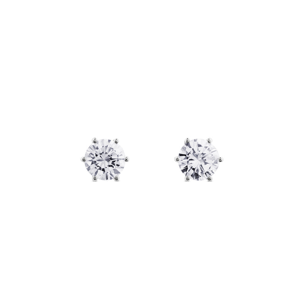 Pendientes de diamantes en oro blanco con 6 garras de 1.80 quilates