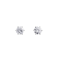 Pendientes de diamantes en oro blanco con 6 garras de 1.80 quilates
