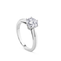 Solitario de oro blanco 1 quilate engastado en 6 garras