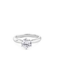 Solitario de oro blanco 1 quilate engastado en 6 garras