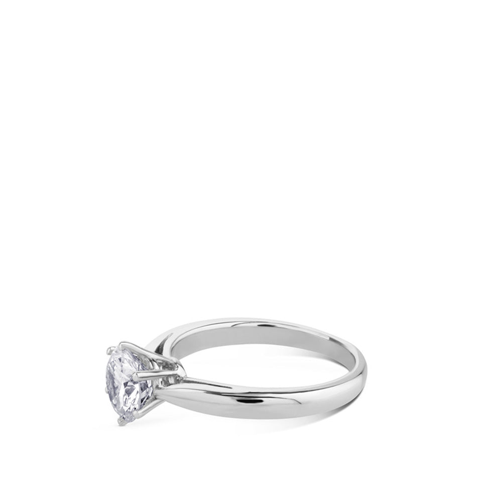 Solitario de oro blanco 1 quilate engastado en 6 garras