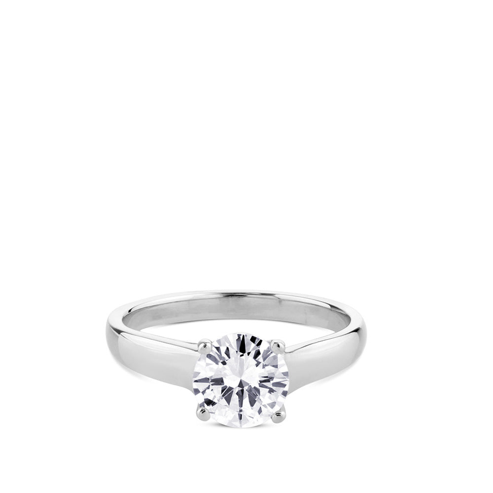 Solitario de oro blanco 1 quilate engastado en 4 garras