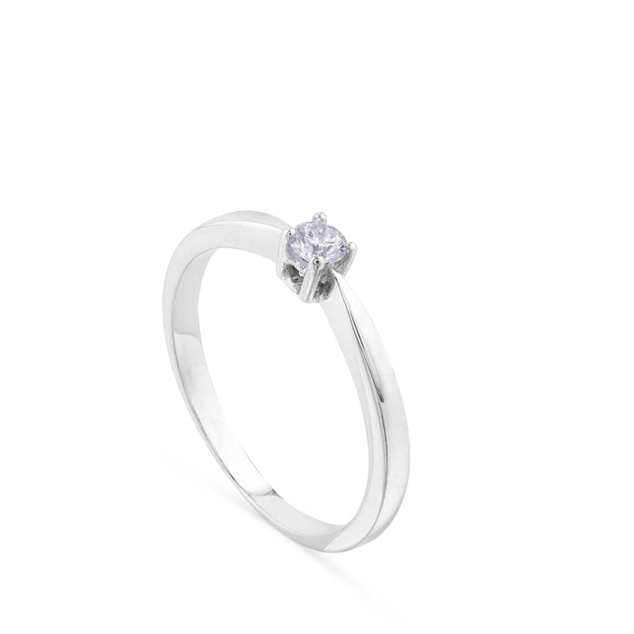 Solitario oro blanco 4 garras|Chocrón Joyeros