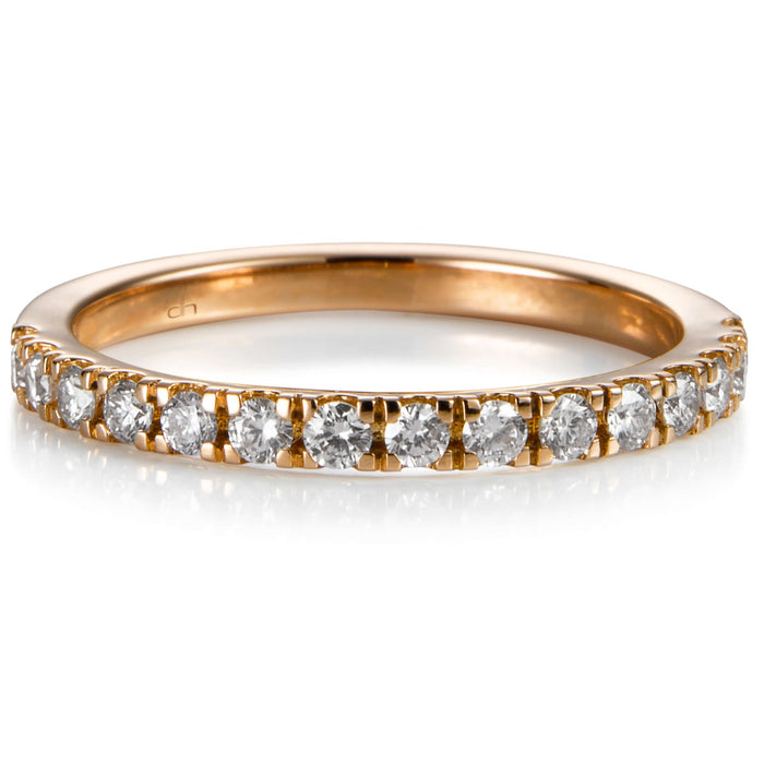 sortija-media-alianza-oro-rosa-diamantes-brillantes-garra - Ref j5133sb Chocrón Joyeros