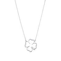 Colgante cLOVEr de oro blanco con diamantes 20 mm