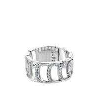 Sortija de oro blanco colección D con pavé de diamantes