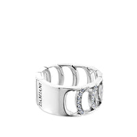 Sortija de oro blanco colección D con pavé de diamantes