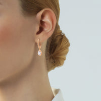 Pendientes-bolas-oro-rosa-diamante - Ref J4189PB