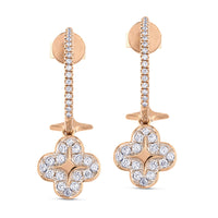 Pendientes-criollas-oro-rosa-diamantes-pensamiento - Ref J4598PB