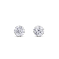 Pendientes de oro blanco desmontables con orla de pavé de diamantes de 1,14 quilates
