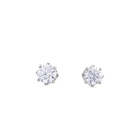 Pendientes de diamantes en oro blanco con 6 garras de 1,03 quilates