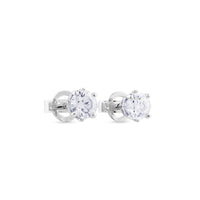 Pendientes de diamantes en oro blanco con 6 garras de 1,03 quilates