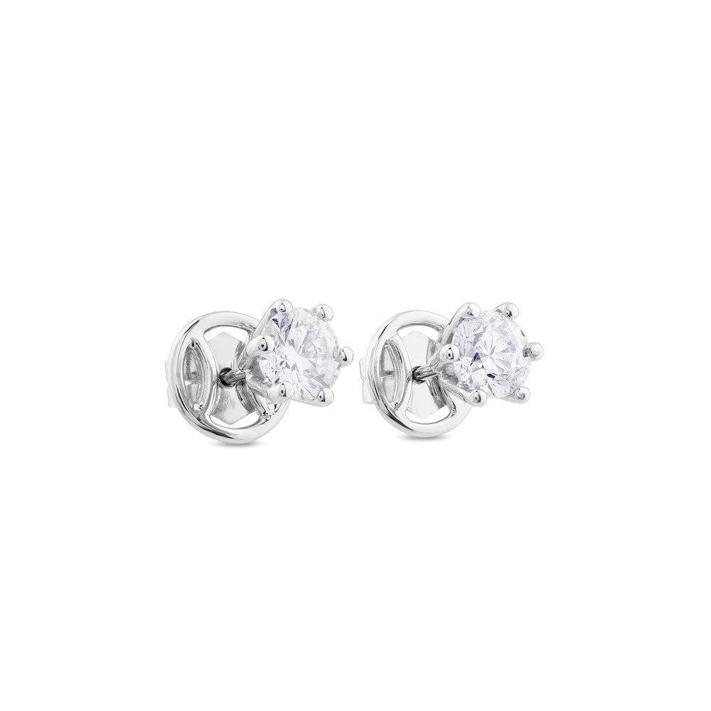 Pendientes de diamantes en oro blanco con 6 garras de 1,85 quilates