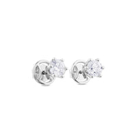 Pendientes de diamantes en oro blanco con 6 garras de 1,85 quilates