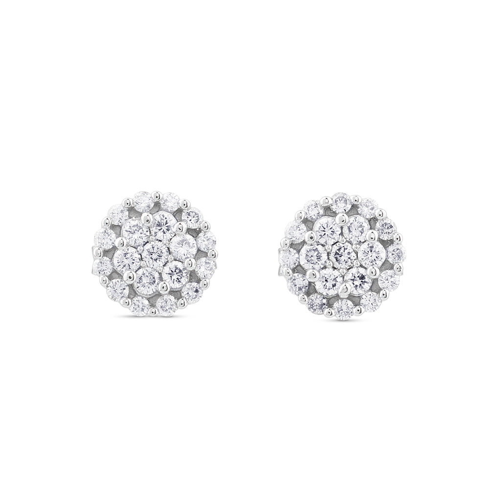 Pendientes de oro blanco con pavé de diamantes de 0,28 quilates