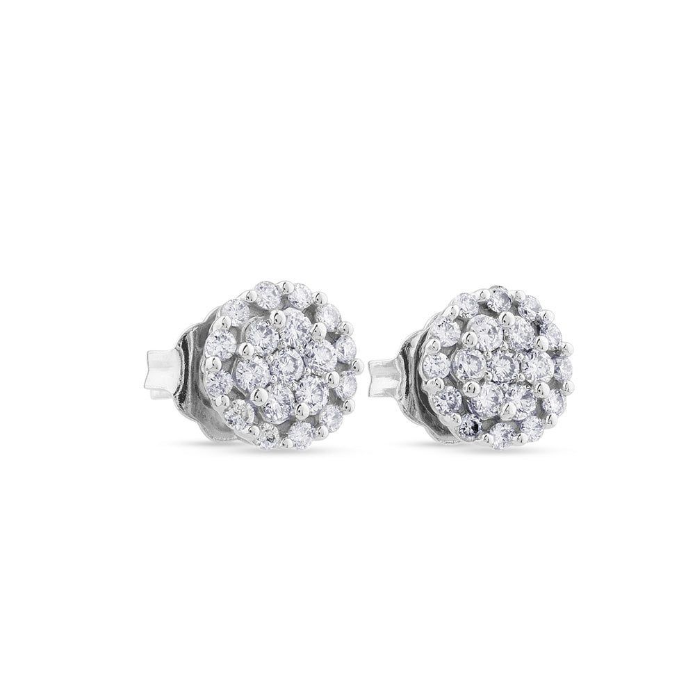 Pendientes de oro blanco con pavé de diamantes de 0,28 quilates