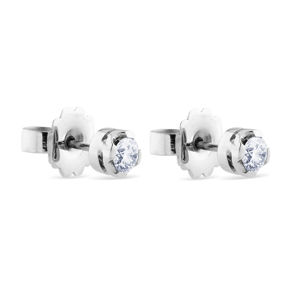 Pendientes de diamantes en oro blanco con 4 garras de 0,63 quilates