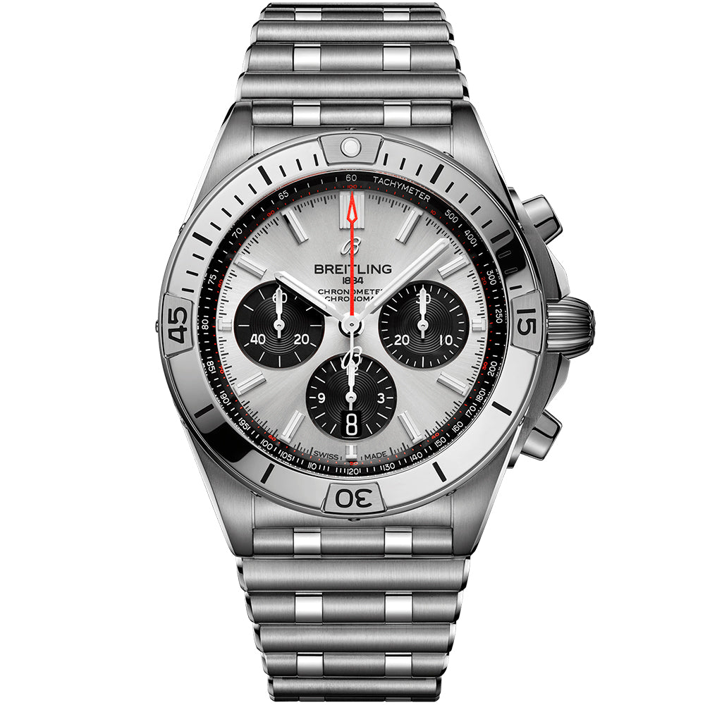 reloj_hombre_Breitling_Chronomat_42mm_esfera_plateada_acero_Chocron_Joyeros_ab0134101g1a1