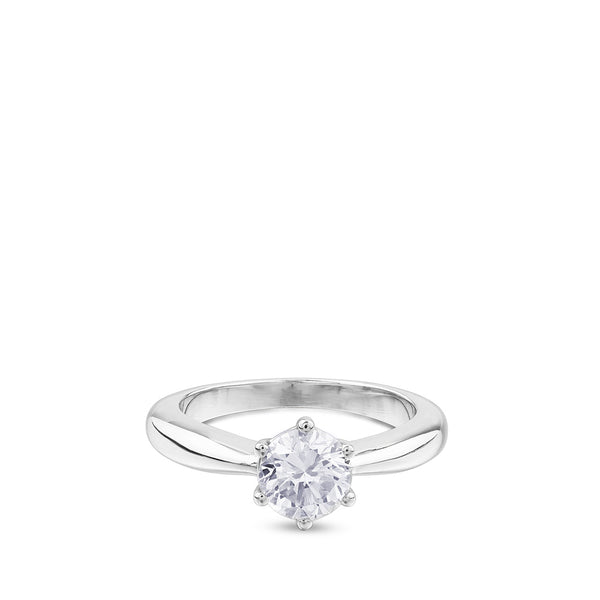 Solitario de oro blanco 1,03 quilates en 4 garras