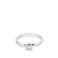 Solitario "Olivia" de oro blanco con diamante talla brillante 0.17 quilates