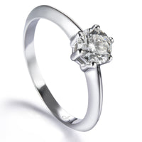 Solitario "Daniela" de oro blanco con diamante talla brillante 0.52 quilates